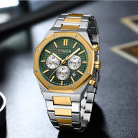 Reloj De Pulsera Curren 8440 Para Hombre Estilo Militar Y Negocios Cronógrafo De 6 Manos Calidad De Lujo Resistente Al Agua Acero Inoxidable Cristal De Zafiro - details 9