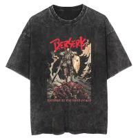 Camiseta De Manga Corta Vintage Berserk Japón Anime Para Hombre Estilo Y2k Con Cuello Redondo Y Cuidado En La Prenda De Ropa - details 4