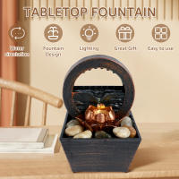 Fuente De Escritorio Creativa Para Decoración Del Hogar Relajación Meditación Con Cascada Ornamento De Buena Suerte Y Luz Suave Regalos Moderno Estilo Material Plástico - details 0