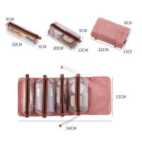 Bolsa De Maquillaje Organizadora 4 En 1 Para Mujer Con Cierre De Cremallera Y Malla Gran Capacidad Bolso De Cosméticos Plegable Portátil Para Viaje Y Almacenamiento - details 0