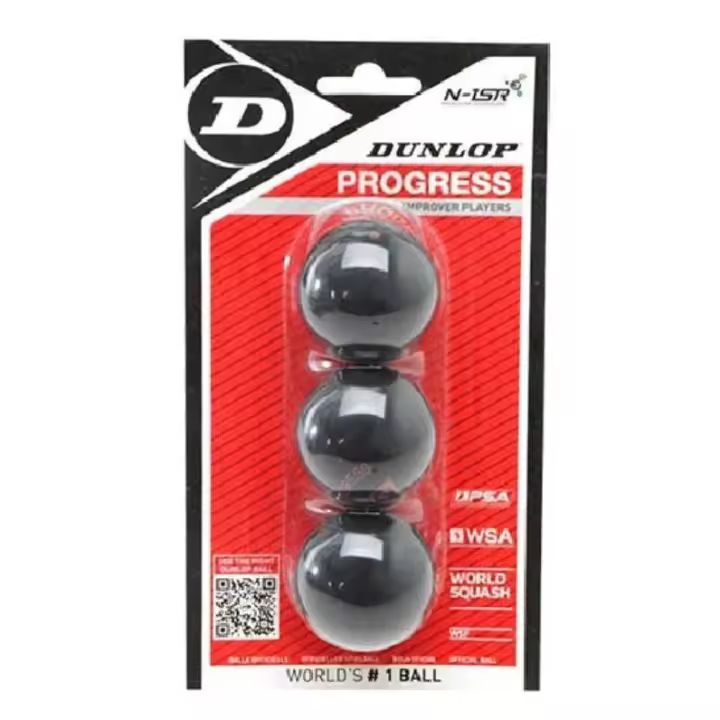 Bolas Squash Dunlop PROGRESS (Punto Rojo) Blíster x3 - 1