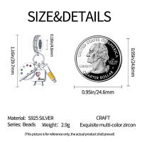 Tablero De Dibujo De Pigmento De Plata 925 Serie De Arte Figuras Famosas Charms De Cuentas Para Pulseras De 3mm Hechas a Medida Joyería Finos - details 26