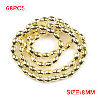JHNBY Cuentas De Hierro Ovaladas 4x6mm Color Oro Natural Espaciadoras Para Joyería DIY Pulseras Sueltas 15'' Material Piedra - details 5