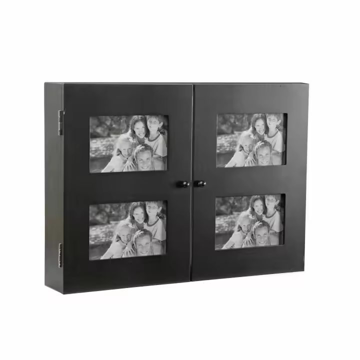 Caja Llaves Cubrecontador Negro de Madera 46x33x8.5cm - 1