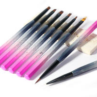 Pincel De Arte Para Uñas Gradient Color Dibujo Y Pintura De Plumas Para Diseño De Tiras De Uñas DIY Manicura Rosa Con Negro - details 0