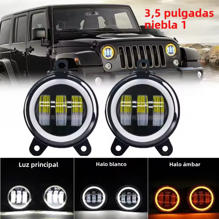 Par De Luces De Niebla Redondas LED De 3.5 Pulgadas Con Halo Amarillo Y Blanco Para Lada Priora Y Automóviles De Rusia Gazelle - 1