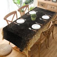 Mantel Negro Y Dorado Con Brillo Para Fiestas De Cumpleaños Y Bodas Decoración De Mesa En Tela Color Oro Y Rosa - details 2