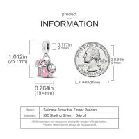 Encanto De Herramienta De Cogote En Forma De Corazón Y Botella De Perfume En Color Rosa De Plata De Ley 925 Para Pulsera De Encantos DIY Joyería - details 12