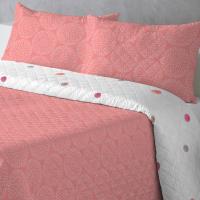 UNIFABRIC HOME TEXTIL Colcha Bouti Primavera Verano Reversible Color Coral Mod.ROCIO Cama 90 ,105,135 y 150 Ligeras y Suaves ,Incluye fundas de cojín,Termosellada No hace bolitas y fácil planchado - details 3