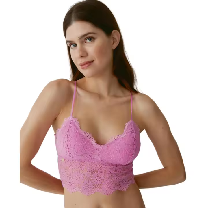 Black Limba Bralette crop top Marguerite - Pink - 1