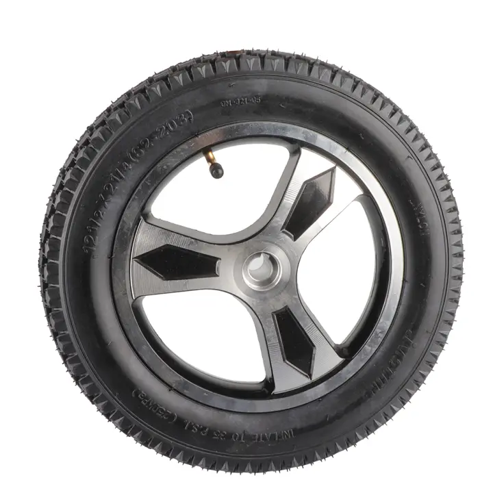 Rueda De 12 Pulgadas Con Neumático Y Eje De 17mm Para Silla De Ruedas Eléctrica Y Scooter Para Ancianos Tubo Interno Incluido - 1