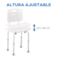 HOMCOM Silla Ducha Aluminio Ayuda baño Taburete banqueta Regulable Ajustable WC Asiento - details 1