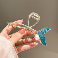 Cepillo De Cabello De Ballena Con Perla Clip De Cabello Vintage Para Niñas Accesorios De Cabello Moda Decorativos Para Todas Las Estaciones - details 2