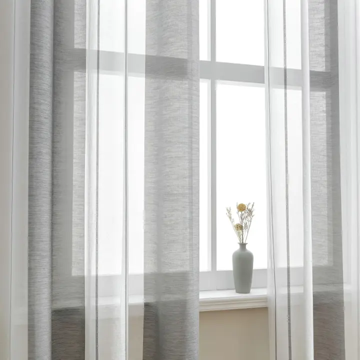 Cortinas de tul ,Cortinas Opacas de salón, 2 Piezas, Cortinas térmicas aislantes frío y Calor para Dormitorio con Ojales Gris Claro - 1