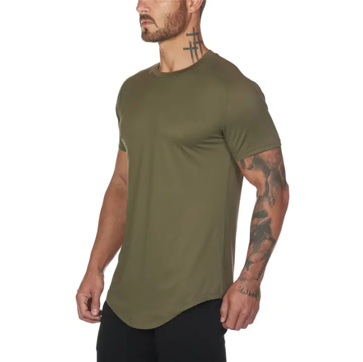Camiseta De Malla Para Hombre Verano Secado Rápido Fitness Bodybuilding Camiseta De Corps Casual Estilo O-Neck Talla Grande - 1