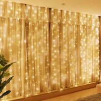 Cadena De Luces De Hierro Cobre Con Control Remoto Y USB Para Decoración De Fiesta Boda Navidad 1PC 100/200/300 LED 3*1-3*3M Blanco/Multi/Lámpara Caliente - details 7