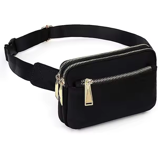 Riñonera Mujer (negra), riñonera para hombre, impermeable y eléctrica - 1