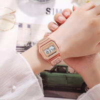 Reloj Digital Elegante Para Mujer En Oro Y Plata De Acero Inoxidable Reloj De Pulsera Electrónico Para Negocios Y Hombres - details 14