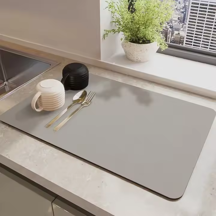 Mantel De Café Super Absorbente Grande Placa De Cocina Almohadilla De Secado Rápido Antideslizante Para Utensilios De Cocina Matriz De Diatomeas Moderna - 1