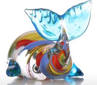 Colorido ballena regalo ornamento vidrio soplado animal estatuilla Decoración para el hogar multicolor - details 2