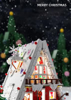 HUIQIBAO Bloques De Construcción Navideñas MOC Casa De Santa Claus Modelo Exclusivo Para Niños Y Adultos Juguetes De Cabaña DIY Regalo De Año Nuevo - details 2
