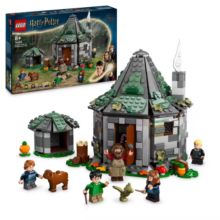 LEGO 76428 Harry Potter: Cabaña de Hagrid - Una Visita Inesperada, Set de Construcción de Casa con 7 Personajes y Accesorios Mágicos, Incluye el Hippogriff Buckbeak, Perfecto para Recrear Aventuras en el Mundo de Hogwarts - 1
