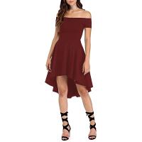 Vestido Midi Asimétrico De Hombro Descubierto Para Mujer Elegante Y Cómodo Estilo Casual Corte Ajustado Transversal Versátil Para Todas Las Estaciones - details 13