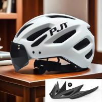 PJT Casco De Bicicleta LED Recargable Con Visera Gafas De Sol Para Hombres Helmets De Ciclismo MTB Y Carretera Con Protección Solar - details 14