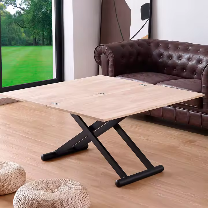 Mesa de centro elevable Natural convertible en mesa de comedor 49x110x57 cm Adec - 1