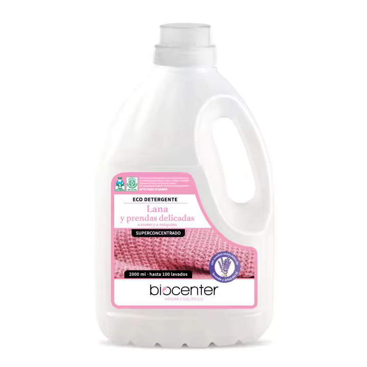 BIOCENTER - Detergente ecológico para Lana y prendas delicadas - Botella Ecofriendly de 2 litros - 1