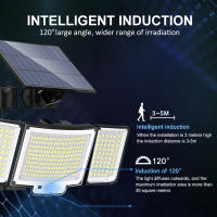 Lámpara Solar Exterior Con Sensor De Movimiento 348LED Luz De Seguridad Impermeable Para Jardín Y Garage Potente Spot Solar Incluido - details 10