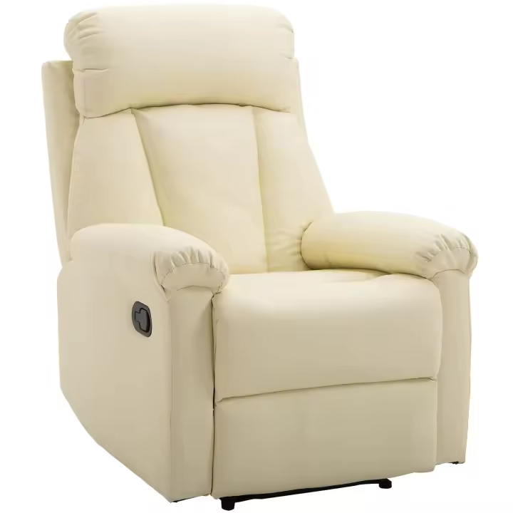 HOMCOM Sillón Relax Reclinable Tapizado en PU Butaca de Salón con Reposapiés Retráctil Respaldo Alto Resposabrazos para Dormitorio 80x97x107 cm - 1