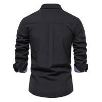 Camisa Oxford De Algodón Y Poliéster Para Hombre AIOPESON Cuello En V Manga Larga Botones Casual Negocios Primavera Otoño - details 2