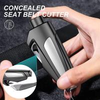 Mini Martillo De Seguridad Para Coche Rompe Ventanas Plegable Portátil Impermeable Con Llavero Herramienta De Emergencia Cortador De Cinturón De Seguridad - details 1
