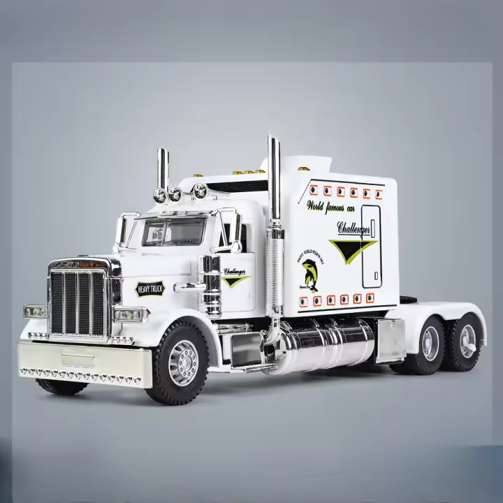 Camión Peterbilt 389 De Escala 1/24 Juguete De Colección Con Sonido Y Luz Modelo De Aleación De Metal Regalo Para Niños - 1