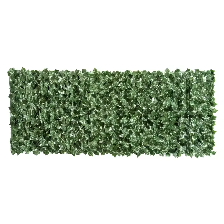 Outsunny Seto Artificial, Seto de Privacidad, Plantas, Seto, Decoración de Pared, Verde Oscuro, 240 x 100 cm - 1