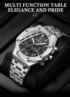 Reloj De Pulsera De Cuarzo Para Hombre BINBONG B0161 Marca De Lujo Acero Inoxidable Resistente Al Agua 30M Cronógrafo Estilo De Negocios - details 3