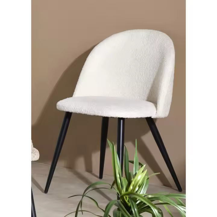 Silla egina alpaca blanco roto c/patas negras 51x51x75 cms. El mejor complemento para tu hogar. - 1