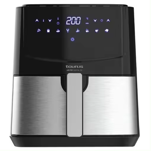 Freidora de Aire 5L TAURUS Air Fry Digital 5S 1450W Ref. 973982000 Negro, Inox - 1