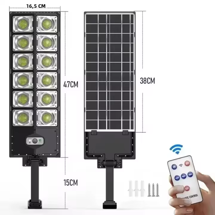 Lámpara De Pared LED Solar Impermeable Con Sensor De Movimiento Y Control Remoto Para Jardín Y Calle Luz De Vía Exterior Super Brillante - 1