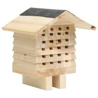 vidaXL Hotel para abejas de madera maciza de abeto 22x20x20 cm - details 0