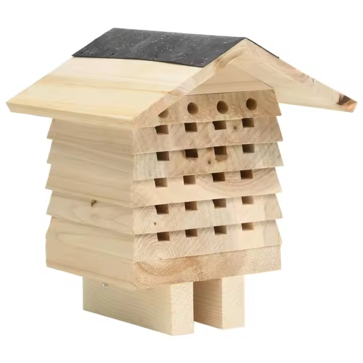 vidaXL Hotel para abejas de madera maciza de abeto 22x20x20 cm - 1