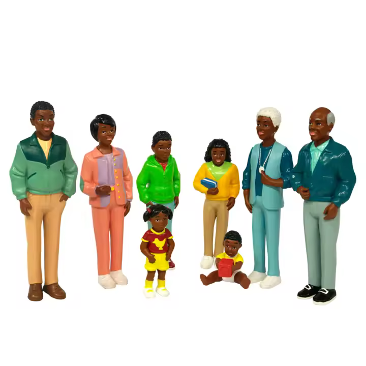 Figuras de familia africana (8 unidades) - 1