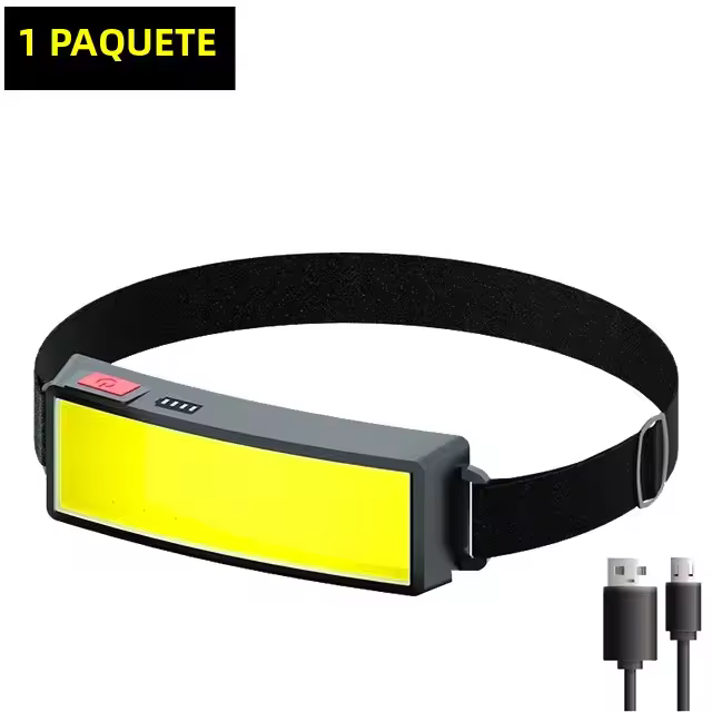Linterna Frontal LED COB Super Brillante Recargable Por USB Con 3 Modos Lámpara De Cabeza Para Camping Y Senderismo - 1