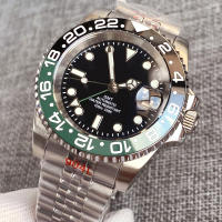 Reloj De Diversión GMT Para Hombres Con Movimiento NH34A Automático Acero Inoxidable Luminoso Correa Jubilee Hebilla Deslizante 200m Impermeable - details 19