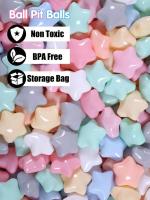 Pelotas Multicolor Sin BPA para Piscina Infantil y Parque de Bolas, Pack 50/100/200 Unidades, Forma de Estrella, Juguete Seguro para Bebés y Niños, Azul Verde Rosa Naranja Amarillo Gris Blanco - details 0