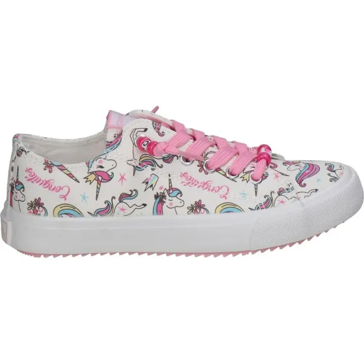 CONGUITOS | Zapatillas Bajas Conguitos para Niña – Deportivas en Color Blanco con Detalles de Dibujos de Unicornios – Sneakers con Cordones – Polipiel – Cómodas – Modelo COSH284066 - 1