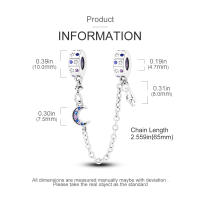 Nueva Cadena De Seguridad Platinada En Plata Con Encantos De Gato Rosa Luna Y Estrella De Silicona Para Pulseras Y Collares DIY Colorido - details 14