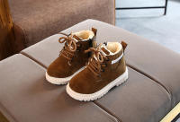 Botas De Invierno Para Niños Lona De Algodón Interior De Peluche Estilo Infantil Zapatos Para Niñas Y Niños Bebé Todoterreno Antideslizante Talla True round Toe Lazo De Cordón Material De Suela De Goma - details 5