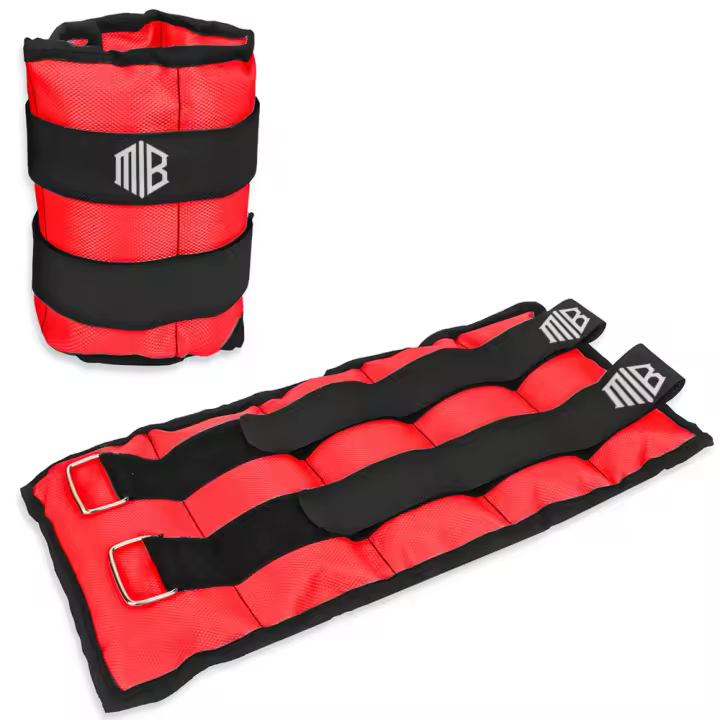 ManiBoom Pesas para Tobillos o Muñecas - PACK 2 Tobilleras con Peso y Correas AJUSTABLES - Lastres de 0,5kg, 1kg, 1,5kg y 2kg por Unidad - Ankle Weights para Gym, Correr, Caminar - 1